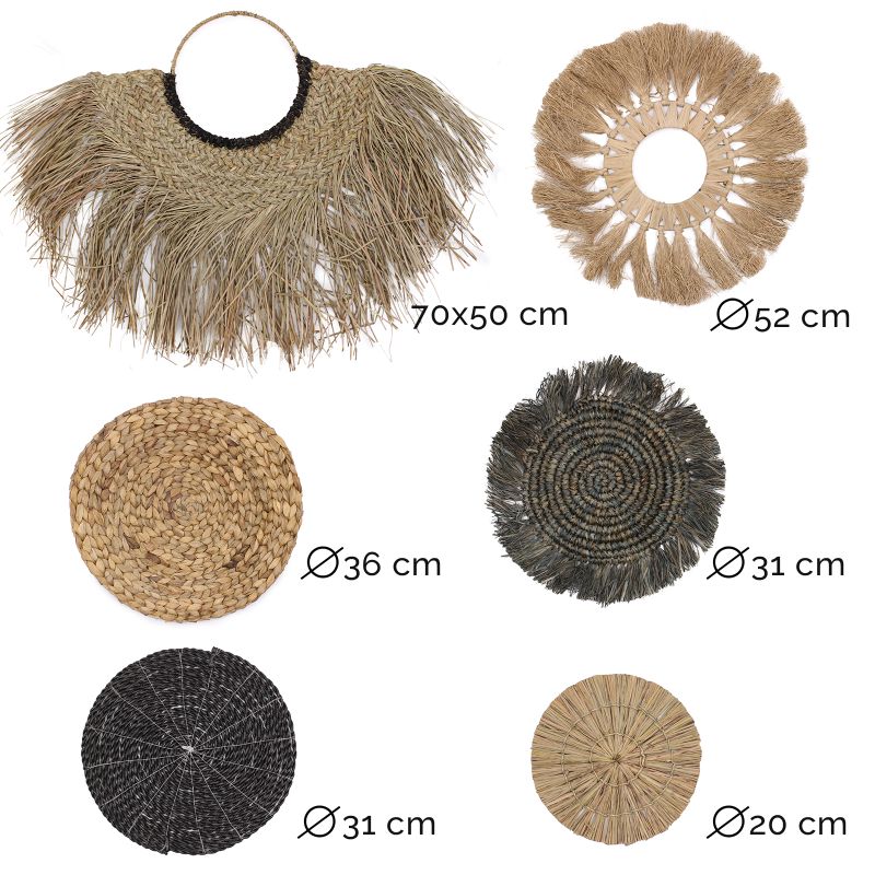 Set aus sechs natürlichen Wandbildern – Bintang Collection