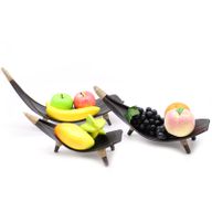 Kokosnussblatt-Obstschalen-Set - Schokolade