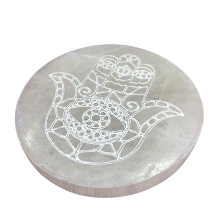 Medium Selenitplatten  10cm - Hamsa