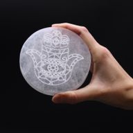 Medium Selenitplatten  10cm - Hamsa