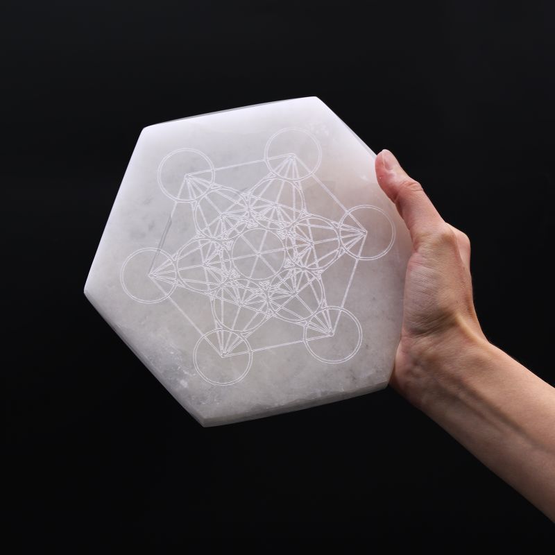 Hexagonal Selenitplatten 18cm - Richtung & Entscheidung