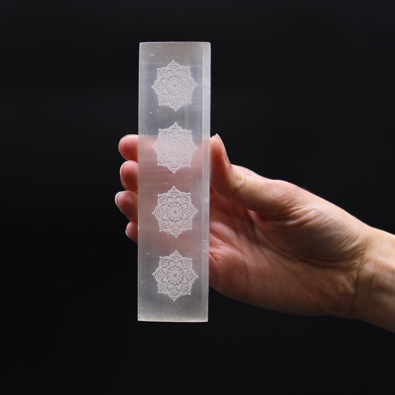 Selenitplatten Flach 15cm - Mandala