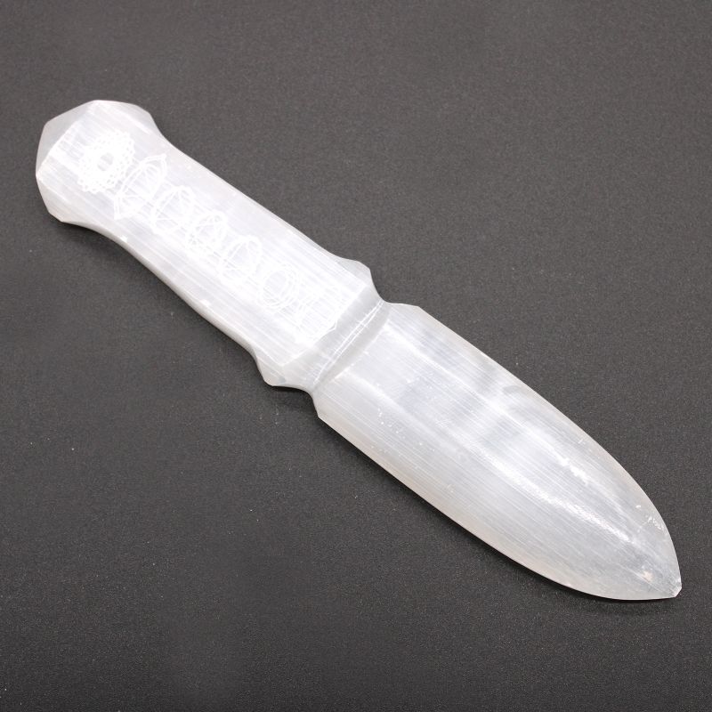 Selenit-Ritualmesser - Chakra