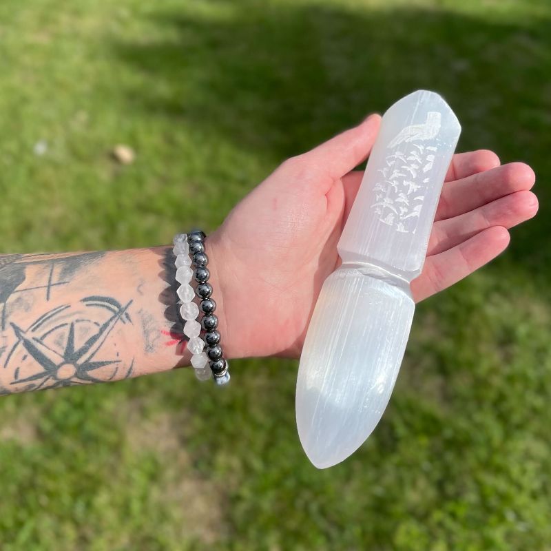 Selenit-Ritualmesser – Bindungen lösen