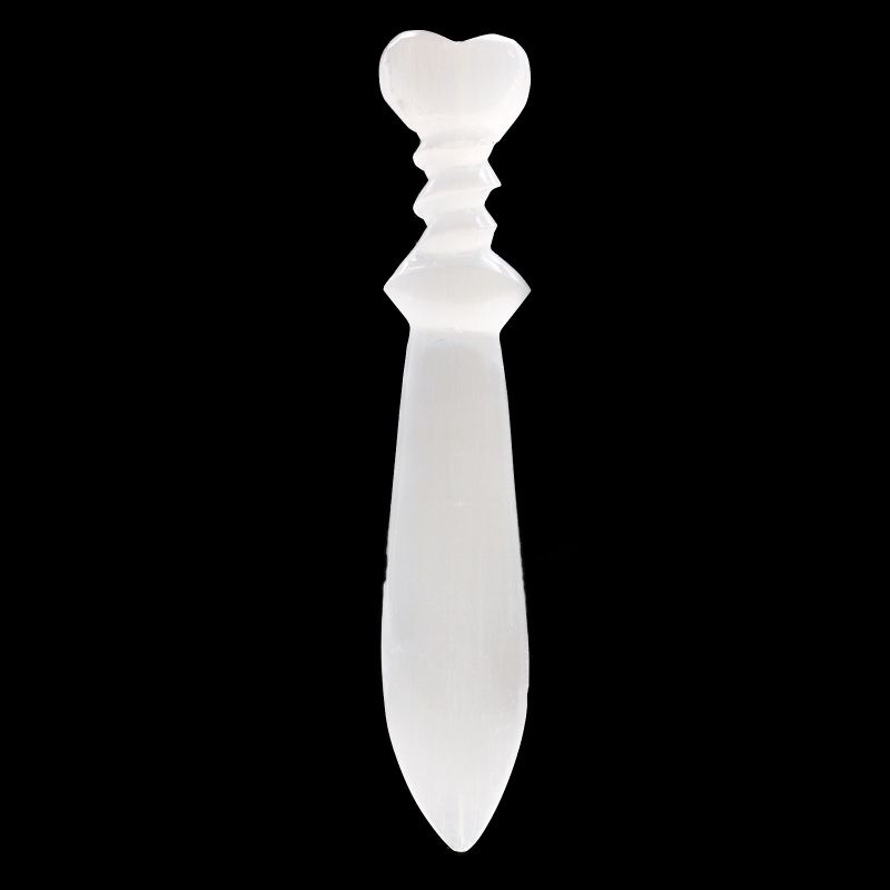 Selenit Großes Ritualmesser - Spirale (25cm)