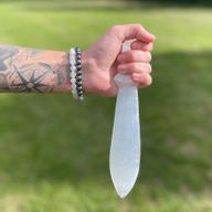 Selenit Großes Ritualmesser - Spirale (25cm)