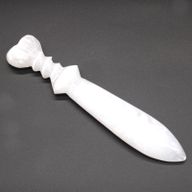 Selenit Großes Ritualmesser - Spirale (25cm)