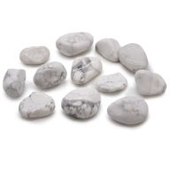 mittlerer afrikanischer Trommelstein - weiße Howlith - Magnesit