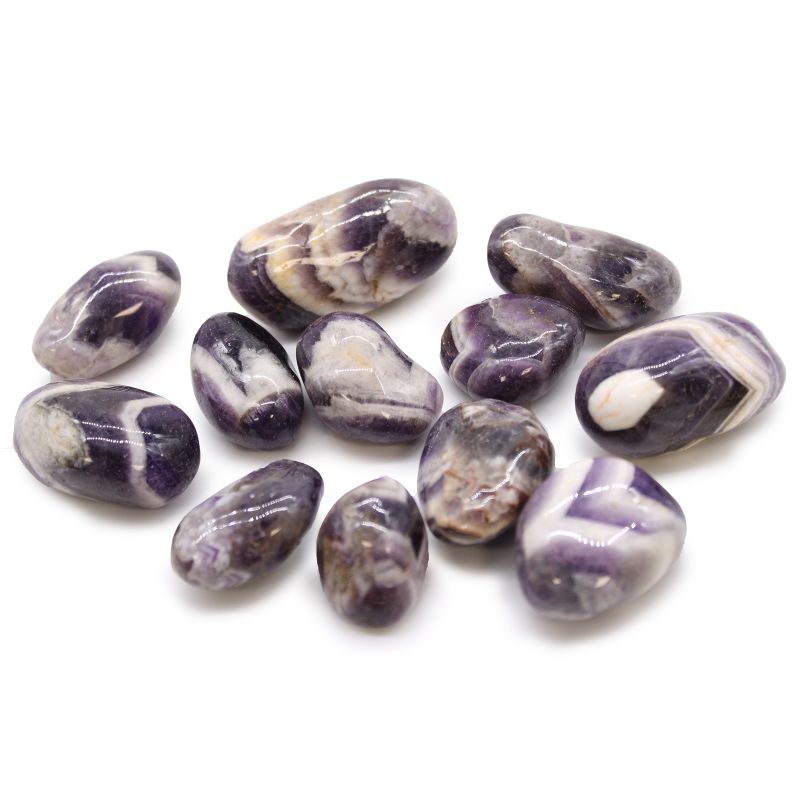 Mittlerer afrikanischer Trommelstein - Amethyst - Chevron