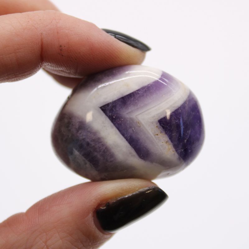 Mittlerer afrikanischer Trommelstein - Amethyst - Chevron