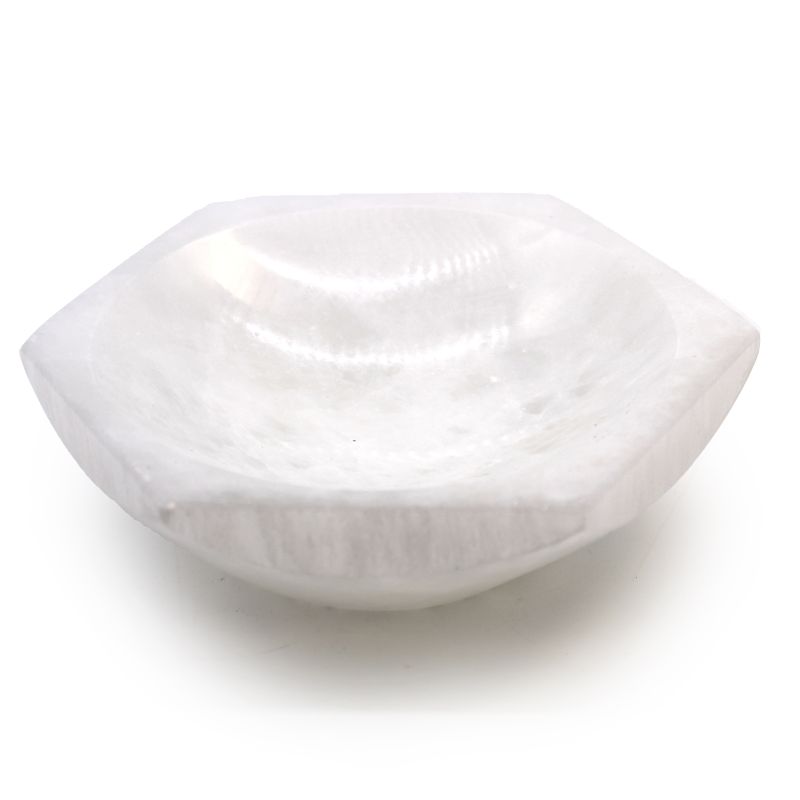 Selenit-Sechskantschale - 15 cm