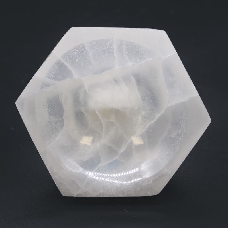 Selenit-Sechskantschale - 10 cm