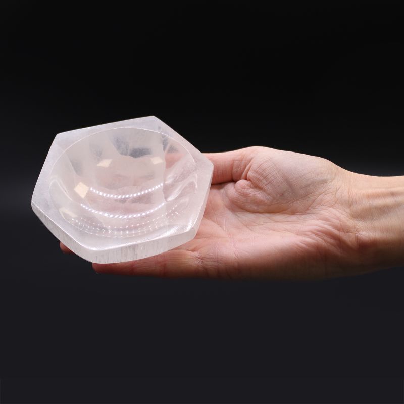 Selenit-Sechskantschale - 10 cm