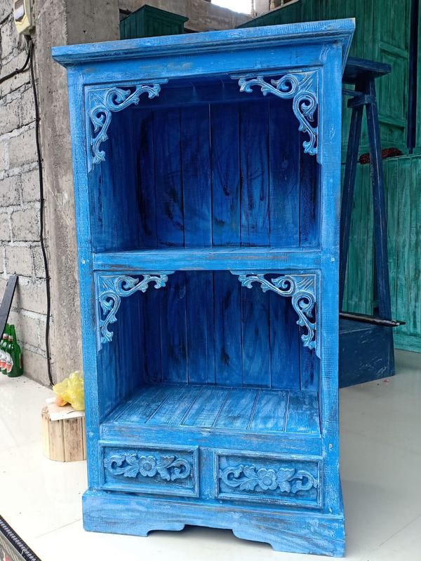 Albasia Badezimmerschrank - Bluewash