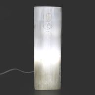 Selenit Block Lampe 25cm - Chakra Lampe