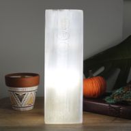 Selenit Block Lampe 25cm - Chakra Lampe