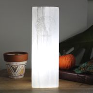 Selenit Blocklampe 25cm - Baum des Lebens