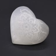 Selenitherz - 7-8cm - Mandala graviert