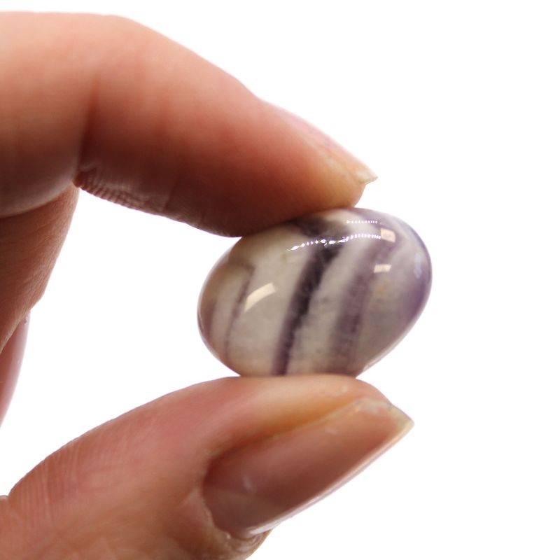 Kleine afrikanische Trommelsteine – Amethyst – Chevron