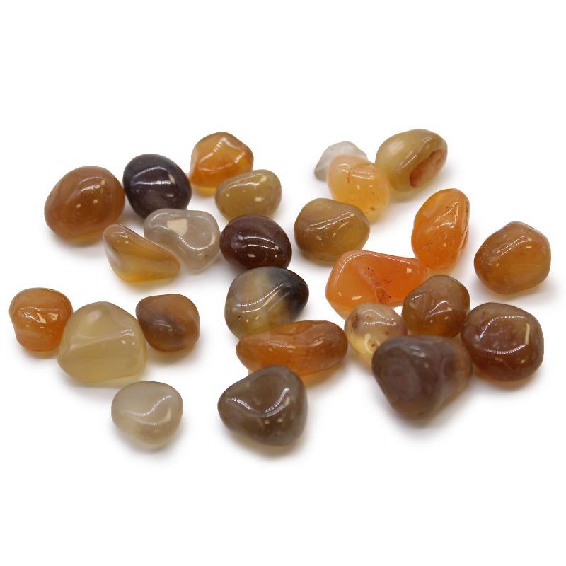 Kleine afrikanische Trommelsteine – Karneol-Achat – Mosambik