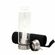 Glas-Wasserflasche mit Kristallinfusion – Reinigender Klarquarz – Obelisk
