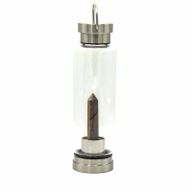 Wasserflasche aus Kristallinfundiertem Glas - Zielstrebiges Tigerauge - Obelisk