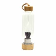 Kristallinfundierte Glas-Wasserflasche - Beruhigender Amethyst - Engel