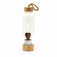 Kristallinfundierte Glas-Wasserflasche - belebender roter Jaspis - Engel