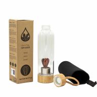 Kristallinfundierte Glas-Wasserflasche - belebender roter Jaspis - Engel