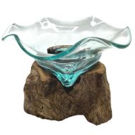 Geschmolzenes Glas Fancy Sweet Bowl auf Holz
