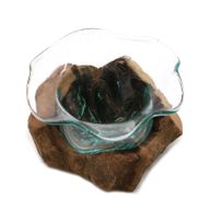 Geschmolzenes Glas Fancy Sweet Bowl auf Holz