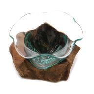 Geschmolzenes Glas Fancy Sweet Bowl auf Holz