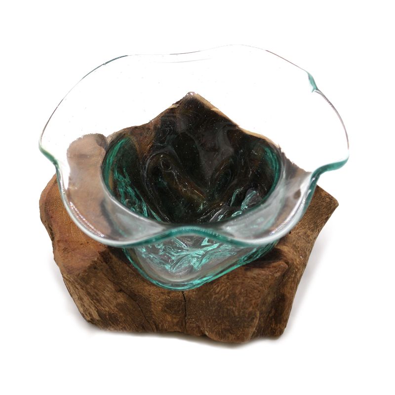 Geschmolzenes Glas Fancy Sweet Bowl auf Holz