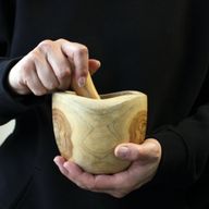 Teak Stößel & Mörser Lrg