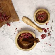 Teak Stößel & Mörser Klein