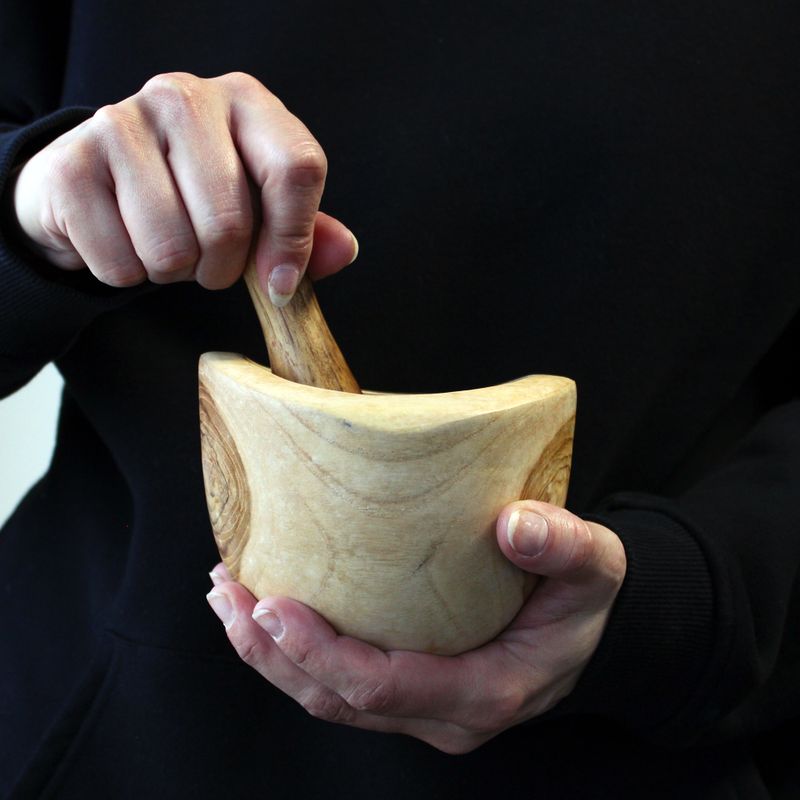 Teak Stößel & Mörser Med