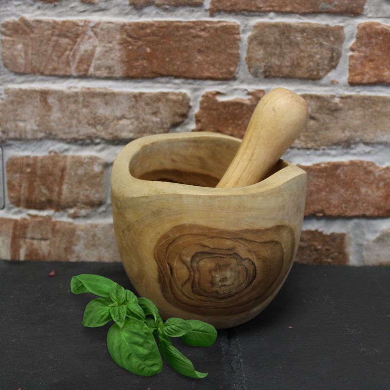 Teak Stößel & Mörser Med