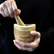 Teak Stößel & Mörser Klein