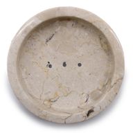 Runde, flache Seifenschale aus Honigmarmor