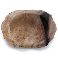 Schwarze Seifenschale aus versteinertem Holz