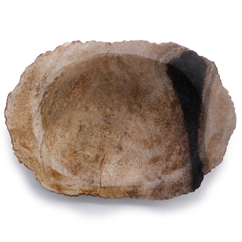 Schwarze Seifenschale aus versteinertem Holz