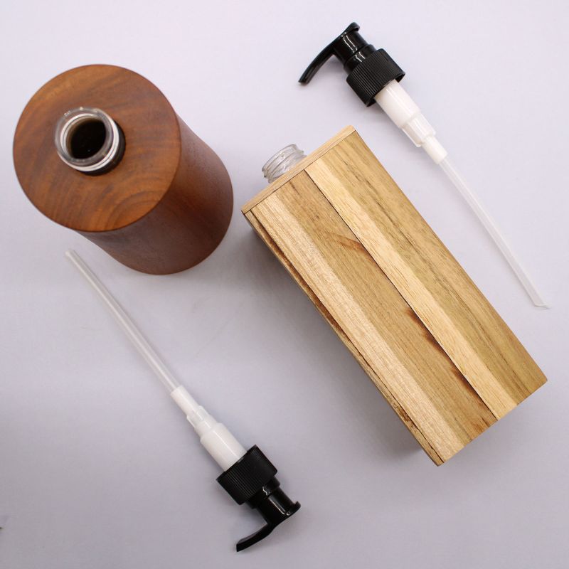 Natürlicher Teakholz-Seifenspender - Quadratisch