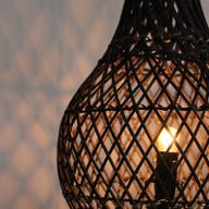 Rattan-Tischlampen - Schwarz