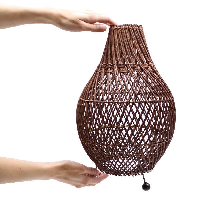 Rattan-Tischlampen - Dunkelbraun