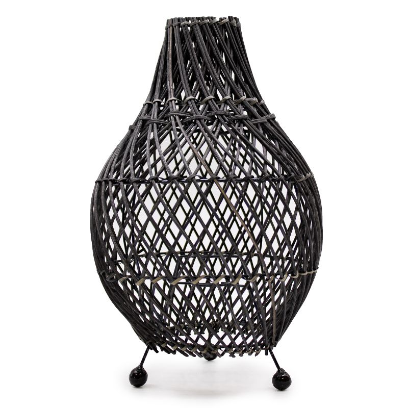 Rattan-Tischlampen - Schwarz