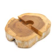 Großer Telefonhalter aus Gamal-Holz – weiß getüncht