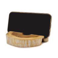 Großer Telefonhalter aus Gamal-Holz – weiß getüncht