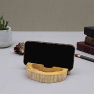Großer Telefonhalter aus Gamal-Holz – weiß getüncht