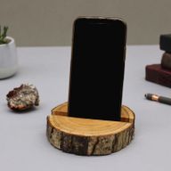 Telefonhalter für kleine Holzscheite (vollständige Scheibe) – Natur