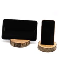 Telefonhalter für kleine Holzscheite (vollständige Scheibe) – Natur